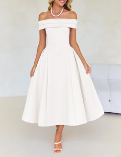 Foto 7 | Foto 7 | Vestido De Cóctel Zesica Con Hombros Descubiertos Y Manga Corta Para Mujer - Venta Internacional.