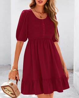 Foto 4 | Foto 4 | Vestido Btfbm Spring Empire Cintura Para Mujer 2025 Verano Rojo - Venta Internacional.