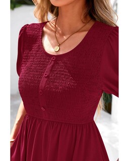 Foto 7 | Foto 7 | Vestido Btfbm Spring Empire Cintura Para Mujer 2025 Verano Rojo - Venta Internacional.