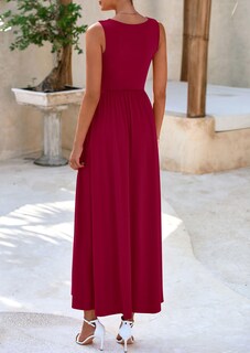 Foto 2 | Foto 2 | Vestido Largo Prettygarden Para Mujer, Con Volantes, Diseño De Sirena, Color Vino - Venta Internacional.