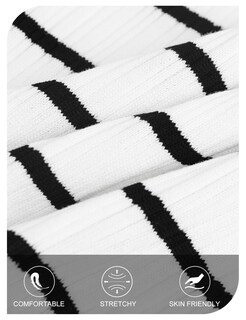 Foto 7 | Foto 7 | Vestido Largo Merokeety a Rayas de Punto Acanalado a Rayas Blanco para Mujer - Venta Internacional