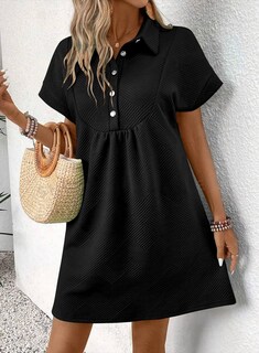 Foto 2 | Foto 2 | Vestido Acelit Primavera-verano Con Cuello De Solapa Para Mujer, Negro - Venta Internacional.