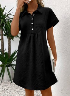 Foto 4 | Foto 4 | Vestido Acelit Primavera-verano Con Cuello De Solapa Para Mujer, Negro - Venta Internacional.