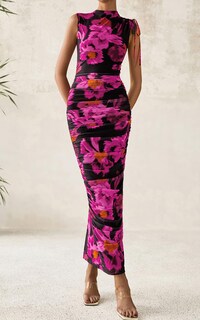 Foto 3 | Foto 3 | Vestido De Verano Prettygarden Maxi Ajustado Con Estampado Floral Y Fruncido Para Mujer - Venta Internacional.