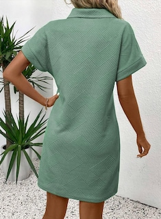 Foto 3 | Foto 3 | Vestido Acelit Primavera-verano Con Cuello De Solapa Para Mujer, Color Verde S - Venta Internacional.