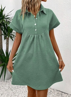 Foto 4 | Foto 4 | Vestido Acelit Primavera-verano Con Cuello De Solapa Para Mujer, Color Verde, Talla L - Venta Internacional.