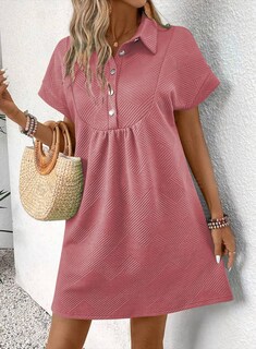 Foto 2 | Foto 2 | Vestido Acelit Primavera-verano Con Cuello De Solapa Para Mujer, Color Rosa S - Venta Internacional.