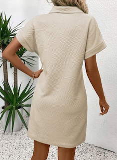 Foto 3 | Foto 3 | Vestido Acelit Primavera-verano Con Cuello De Solapa Para Mujer, Color Beige Xl - Venta Internacional.