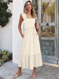 Foto 3 | Foto 3 | Vestido Largo Anrabess Sin Mangas Con Cuello Cuadrado Para Mujer - Venta Internacional.