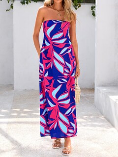 Foto 7 | Foto 7 | Vestido Largo Mascomoda Para Verano, Estilo Bohemio, Con Estampado Floral, Talla Xl - Venta Internacional.