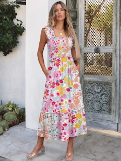 Foto 3 | Foto 3 | Vestido Largo Anrabess Sin Mangas Con Cuello Cuadrado Multicolor M - Venta Internacional.