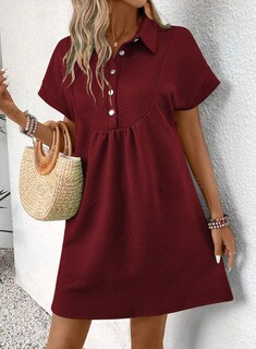 Foto 2 | Foto 2 | Vestido Acelit Primavera-verano Con Cuello De Solapa Para Mujer, Rojo Xl - Venta Internacional.