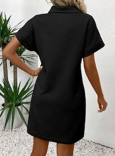 Foto 3 | Foto 3 | Vestido Acelit Primavera-verano Con Cuello De Solapa Para Mujer, Negro Xl - Venta Internacional.
