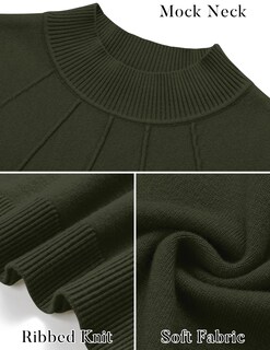 Foto 5 | Foto 5 | Vestido Tipo Suéter Mirol Para Mujer Con Cuello Alto 2024, Otoño, Verde Oscuro - Venta Internacional.