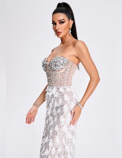 Foto 5 | Foto 5 | Vestido Bella Barnett Diamante Con Strass Sin Tirantes - Venta Internacional.