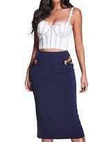 Falda Midi Bella Barnett Estilo Azul Oscuro Con Recorte De Estilo Azul Oscuro Para Mujer - Venta Internacional.