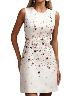 Foto 1 | Foto 1 | Vestido Ajustado Sin Mangas Con Forma De Caracola De Diamantes Coloridos De Tsukko - Venta Internacional.