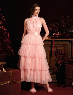 Foto 2 | Foto 2 | Vestido Bella Barnett De Tul Rosa Sin Mangas Para Mujer - Venta Internacional.