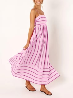 Foto 4 | Foto 4 | Vestido Largo Chouyatou Para Mujer, A Rayas, Espalda Fruncida, Rosa - Venta Internacional.