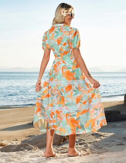 Foto 3 | Foto 3 | Vestido Grace Karin Con Estampado Floral Y Fluido, Línea A, Maxi Con Bolsillo Para Mujer - Venta Internacional.