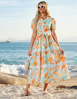 Foto 6 | Foto 6 | Vestido Grace Karin Con Estampado Floral Y Fluido, Línea A, Maxi Con Bolsillo Para Mujer - Venta Internacional.