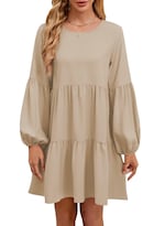 Vestido Túnica De Manga Larga Qacohu 2024 Trendy Otoño Beige L - Venta Internacional.