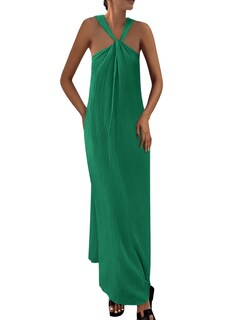Foto 1 | Foto 1 | Vestido De Verano Prettygarden Para Mujer 2025 Con Tiras Holgadas, Verde Oscuro - Venta Internacional.