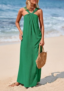 Foto 4 | Foto 4 | Vestido De Verano Prettygarden Para Mujer 2025 Con Tiras Holgadas, Verde Oscuro - Venta Internacional.