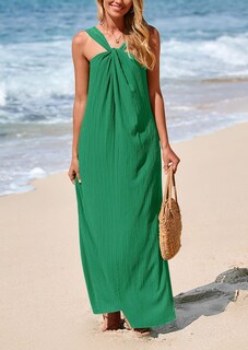 Foto 7 | Foto 7 | Vestido De Verano Prettygarden Para Mujer 2025 Con Tiras Holgadas, Verde Oscuro - Venta Internacional.