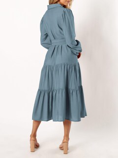 Foto 4 | Foto 4 | Vestido Mascomoda Para Mujer, Otoño 2024, Manga Larga, Midi, Gris Y Azul - Venta Internacional.