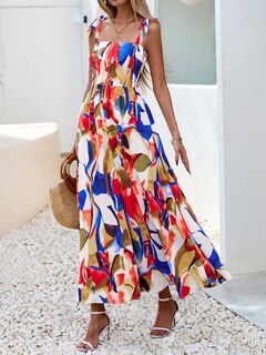 Foto 2 | Foto 2 | Vestido De Verano Prettygarden Floral Sin Mangas Maxi Azul Para Mujer - Venta Internacional.