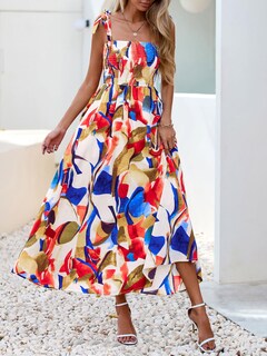 Foto 4 | Foto 4 | Vestido De Verano Prettygarden Floral Sin Mangas Maxi Azul Para Mujer - Venta Internacional.