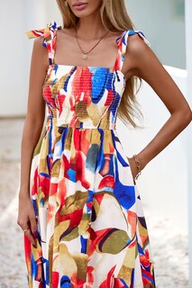 Foto 6 | Foto 6 | Vestido De Verano Prettygarden Floral Sin Mangas Maxi Azul Para Mujer - Venta Internacional.