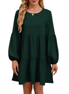 Foto 1 | Foto 1 | Vestido Qacohu 2024, Túnica De Manga Larga Para Mujer, Color Verde Oscuro - Venta Internacional.