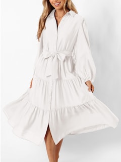 Foto 2 | Foto 2 | Vestido Mascomoda 2024 De Otoño, Manga Larga, Cuello En V, Midi, Blanco - Venta Internacional.