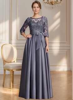Foto 2 | Foto 2 | Vestido Formal Raomiao Rosa Satinado Con Apliques De Encaje Para Mujer - Venta Internacional.