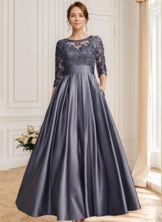 Foto 3 | Foto 3 | Vestido Formal Raomiao Rosa Satinado Con Apliques De Encaje Para Mujer - Venta Internacional.