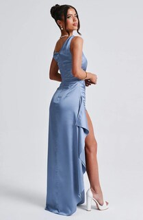Foto 5 | Foto 5 | Vestido Largo De Satén Lphirkut Para Invitados De Boda, Baile De Graduación, Lila, Talla 8 - Venta Internacional.