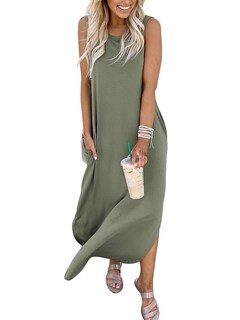 Foto 2 | Foto 2 | Vestido Anrabess Maxi Vestido De Playa Casual Holgado Sin Mangas - Venta Internacional.