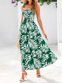 Foto 3 | Foto 3 | Vestido De Verano Prettygarden Floral Sin Mangas Maxi Green Xl - Venta Internacional.