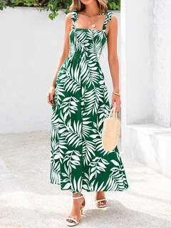Foto 4 | Foto 4 | Vestido De Verano Prettygarden Floral Sin Mangas Maxi Green Xl - Venta Internacional.