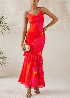 Foto 4 | Foto 4 | Vestido Largo Prettygarden 2025 Con Estampado Floral Escalonado De Verano Para Mujer - Venta Internacional.