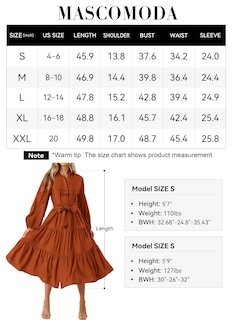 Foto 6 | Foto 6 | Vestido Mascomoda 2024 De Manga Larga A Media Pierna Con Cuello En V Escalonado - Venta Internacional.
