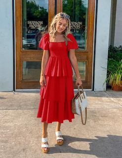 Foto 5 | Foto 5 | Vestido Zesica 2025 Summer Boho Midi De Manga Corta Abullonada Para Mujer - Venta Internacional.