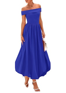 Foto 1 | Foto 1 | Vestido Prettygarden Para Mujer, De Verano, Con Hombros Descubiertos, Línea A, Azul - Venta Internacional.