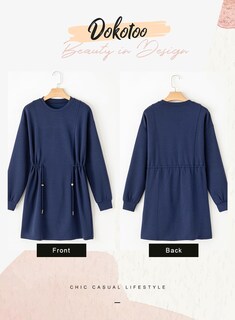 Foto 5 | Foto 5 | Vestido Dokotoo Lady, Sudadera De Cintura Alta Con Cordones, Azul Marino - Venta Internacional.