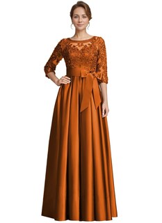 Foto 1 | Foto 1 | Vestido Raomiao Para La Madre De La Novia, Encaje Satinado, Naranja Quemado - Venta Internacional.