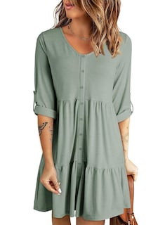 Foto 1 | Foto 1 | Vestido Dokotoo Para Mujer, Cuello En V, Punto Acanalado, Manga Larga - Venta Internacional.