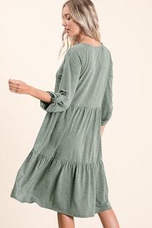 Foto 3 | Foto 3 | Vestido Dokotoo Para Mujer, Cuello En V, Punto Acanalado, Manga Larga - Venta Internacional.