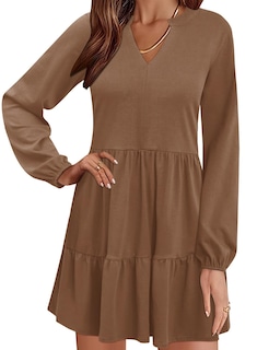 Foto 1 | Foto 1 | Vestido Qacohu 2024 Con Cuello En V, Camisa, Para Mujer, Primavera Y Otoño - Venta Internacional.